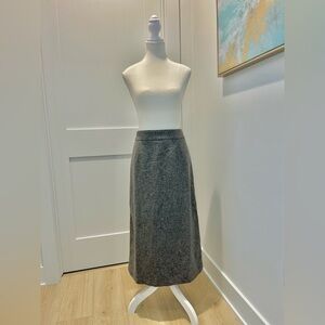 Chadwicks Heather Gray wool lined midi Skirt size 12